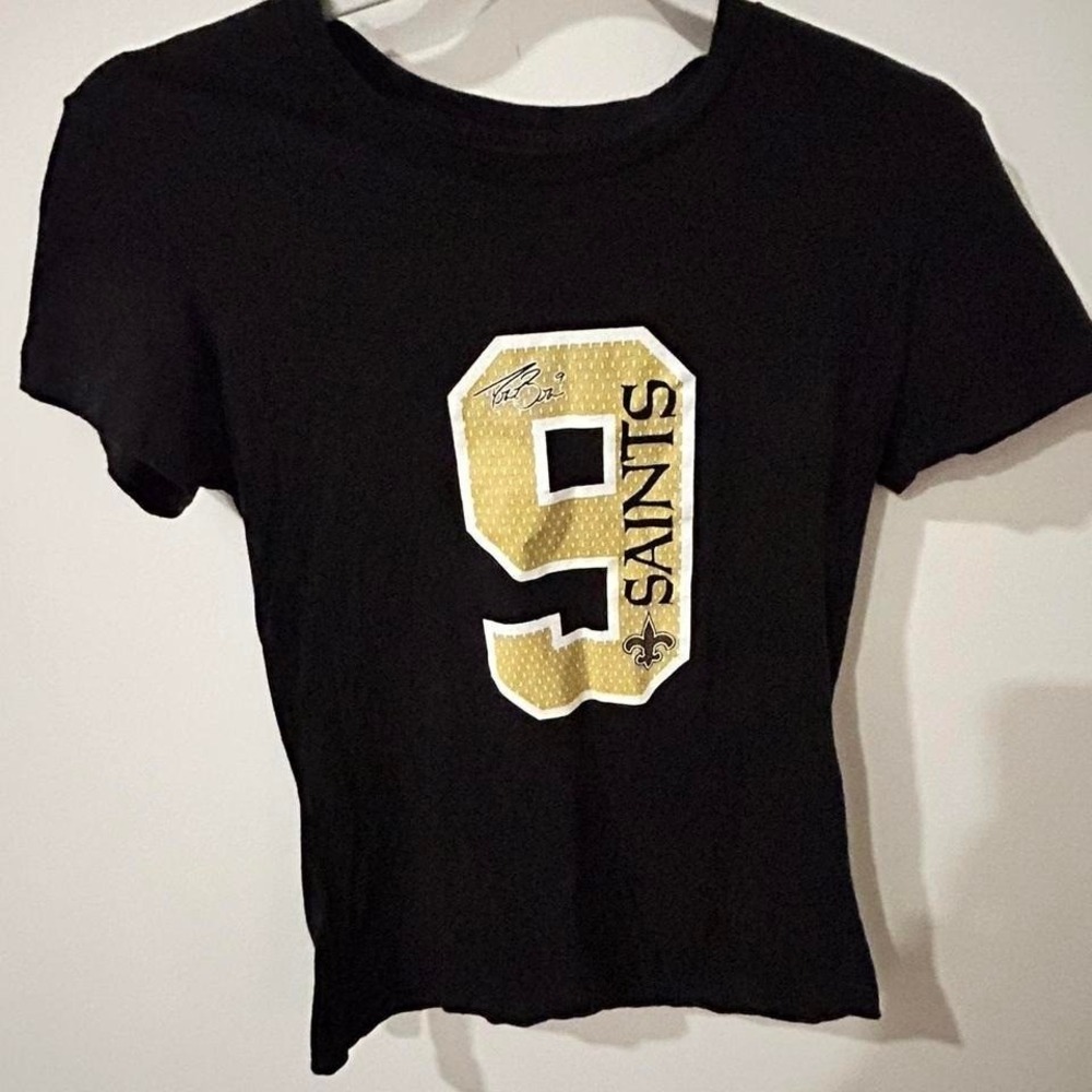 NFL Womens S Saints Drew Brees black baby tee
